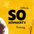 Illustration mit Vanillepulver und Text "so schmeckts": "süßlich", "fruchtig"