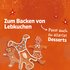 Lebkuchenfiguren mit Text "Zum Backen von Lebkuchen" und "Passt auch zu allerlei Desserts"
