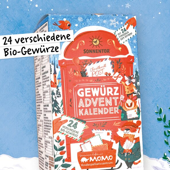 Gewürz Adventkalender mit 24 verschiedenen Bio-Gewürzen von Sonnentor